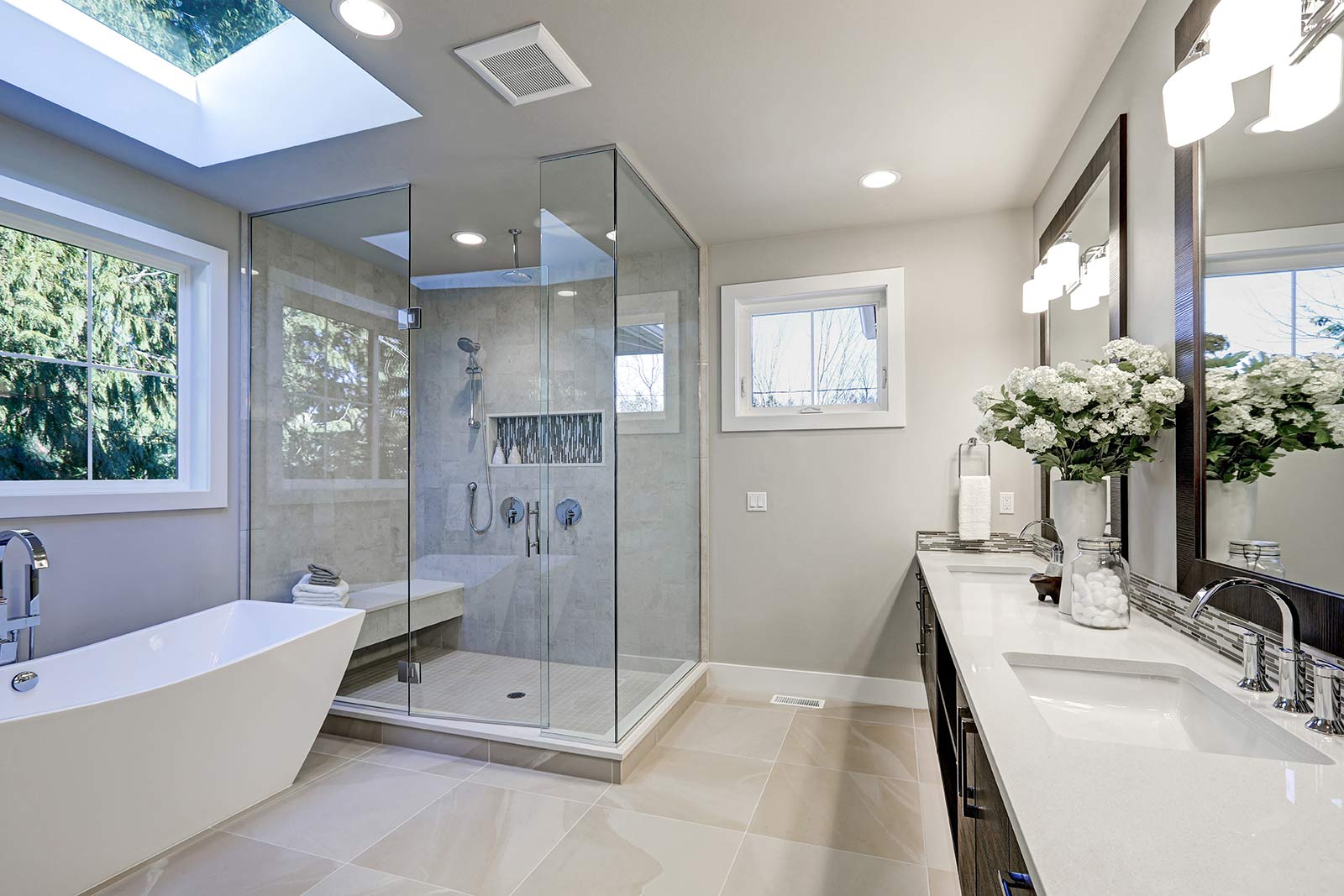 gallery Modern Bathroom with Frameless Glass Enclosure 2 - Shower Doors of Charlotte