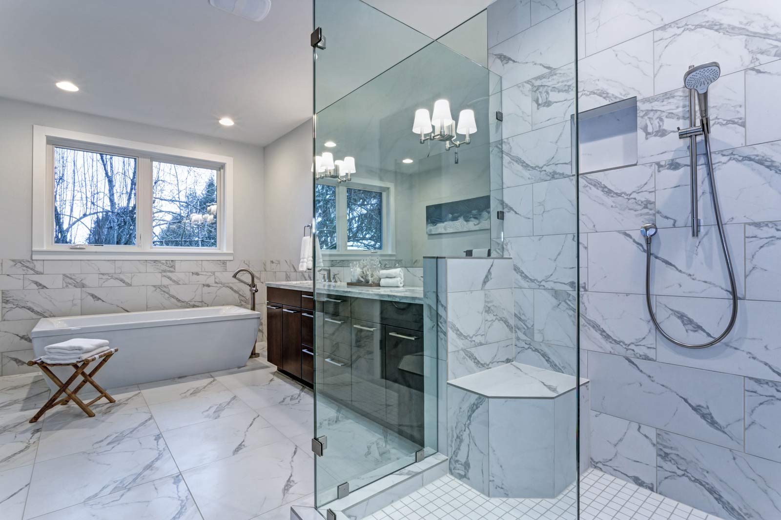 gallery Modern Bathroom with Frameless Glass Enclosure 7 - Shower Doors of Charlotte