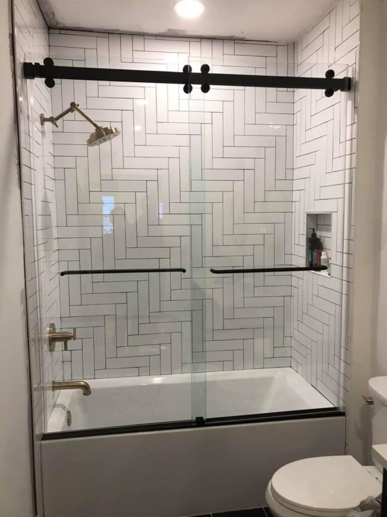 gallery frameless glass shower sliding doors - Shower Doors of Charlotte