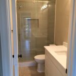 Serenity Brushed Stainless LP Handle Shower - Shower Doors of Charlotte