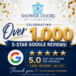 Shower Doors of Charlotte Google Reviews 5 star rating over 1000 frameless shower door - Shower Doors of Charlotte
